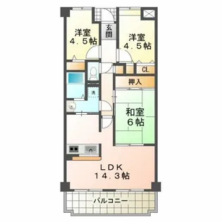 高倉山ハイツ【3階】の間取り
