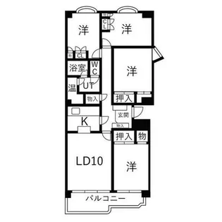 矢田川パークハウスC棟【1206号室】の間取り