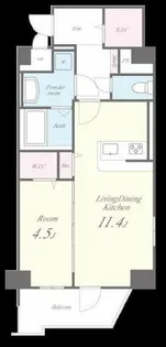 ドゥ バーグ渡辺通【11階】の間取り