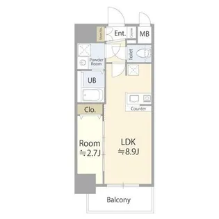 エスリード ザ・レガリア新栄PREMIER【11階】の間取り