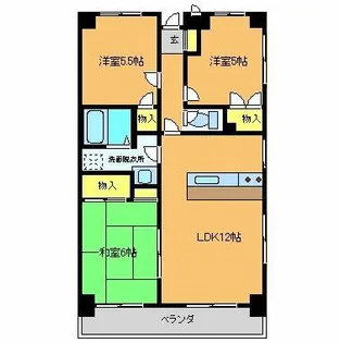 サルヴェK都紀和【303号室】の間取り