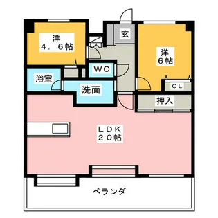 シャトー中村公園【6階】の間取り