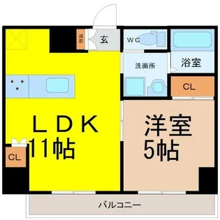 ロータス本陣通【8階】の間取り