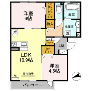 大阪府大阪市平野区長吉六反3丁目【アパート】の間取り