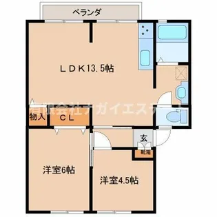 カサベルデ南山Ⅰ【201号室】の間取り