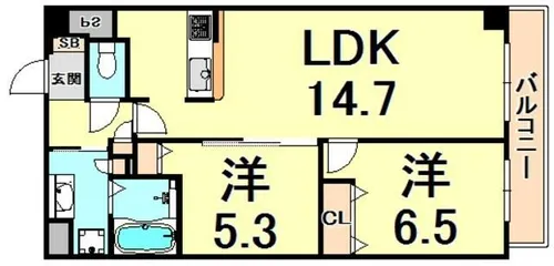 XPAVELA甲東園【3階】の間取り