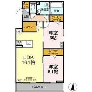 セレスティア京田【2階】の間取り