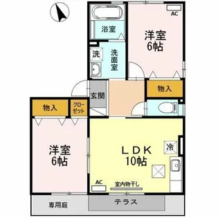 ヴィラージュルピナA棟【1階】の間取り