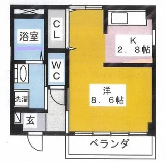 ライフイン・山道【1階】の間取り