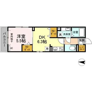 ボヌール御器所【3階】の間取り