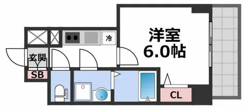 エスリード大阪城テラス【4階】の間取り