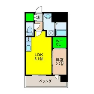 クロロザグランドリバー【403号室】の間取り