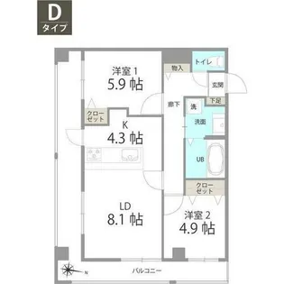 La Grande大濠【4階】の間取り
