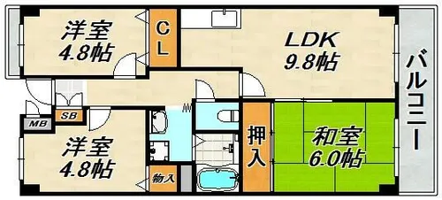 シティ南落合【5階】の間取り