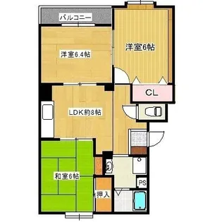 ハピネス西口Ⅱ【3階】の間取り