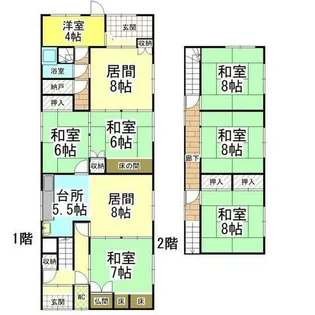 北海道北見市留辺蘂町宮下町【一戸建】の間取り