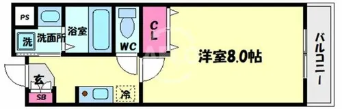 ジェイプライド難波南【6階】の間取り