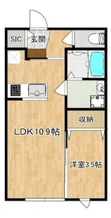 プレミアム小郡【203号室】の間取り