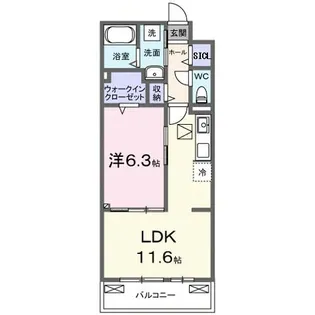 ラクーン守山【1階】の間取り