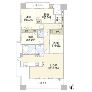 パークシティ・タワーズガーデン中央棟(0005576)【5階】の間取り