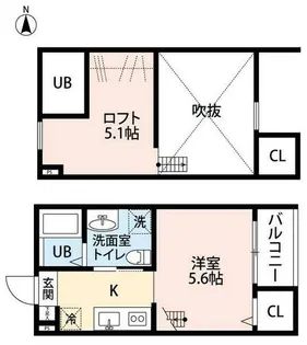 ヒル ブライトン【105号室】の間取り