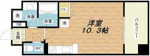 レジディア心斎橋ウエスト【9階】の間取り