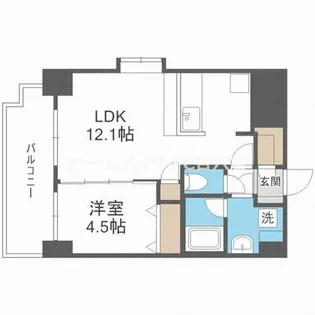スプランディッド阿倍野【14階】の間取り