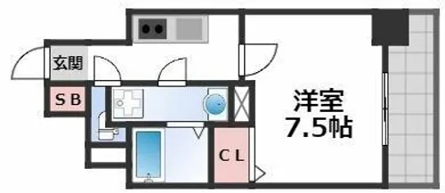 エグゼ難波南Ⅵ【10階】の間取り