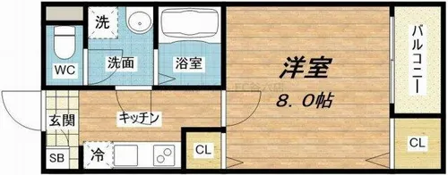 クィーンライフ東今里【5階】の間取り