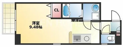 SunSunなんば壱番館【403号室】の間取り