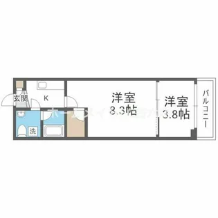 URBAN FLATS江坂【8階】の間取り