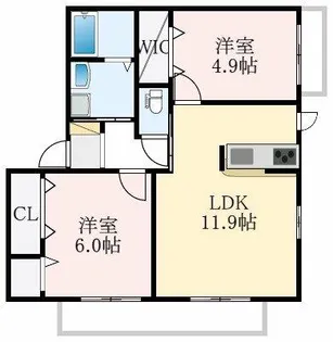大阪府堺市中区大野芝町【アパート】の間取り