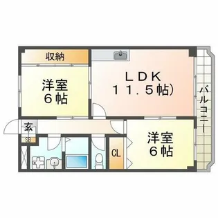 シャトル永井【3階】の間取り