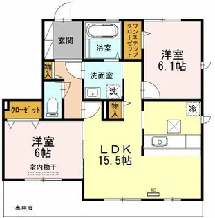 デルニエコート【1階】の間取り
