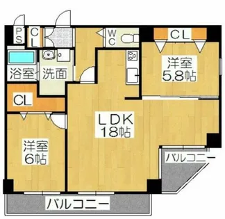 ペコラ広小路【802号室】の間取り