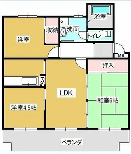 ハイツ仲六【304号室】の間取り