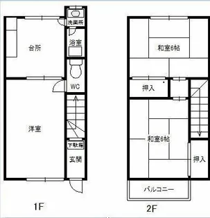 コーポ北【1号室】の間取り