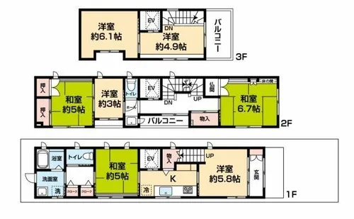 愛知県豊橋市上伝馬町【一戸建】の間取り