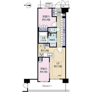 プレミスト京都西院(0005580)【1階】の間取り