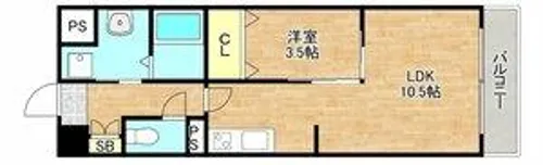フロンティアエグゼ今里【3階】の間取り