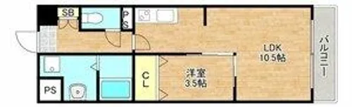 フロンティアエグゼ今里【6階】の間取り