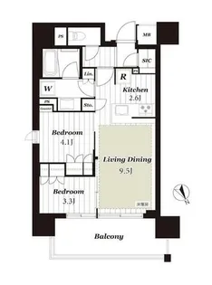 デュオヒルズ千種【11階】の間取り