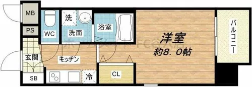 レジュールアッシュ都島【5階】の間取り