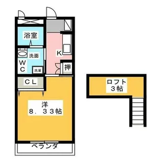 1Kの間取り画像