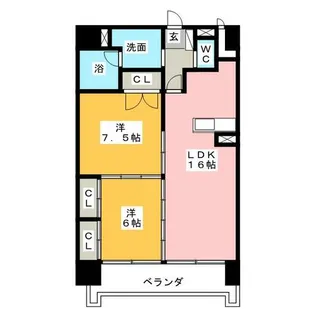 ゴールドハイツ渡辺【2階】の間取り