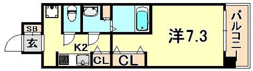W-STYLE神戸2【8階】の間取り