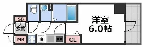 プレサンスOSAKA東中本エシデル【2階】の間取り