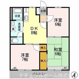 エバーグリーン三ツ相 C棟【2階】の間取り