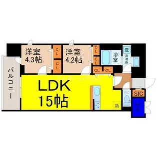ザ・シンフォニア新栄【5階】の間取り