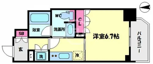 リーガル靭公園南Ⅱ【5階】の間取り